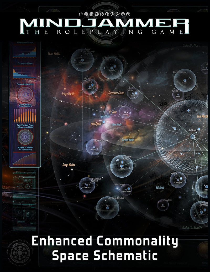 Mindjammer: THE ENHANCED COMMONALITY SPACE SCHEMATIC (poster map) - Modiphius Entertainment