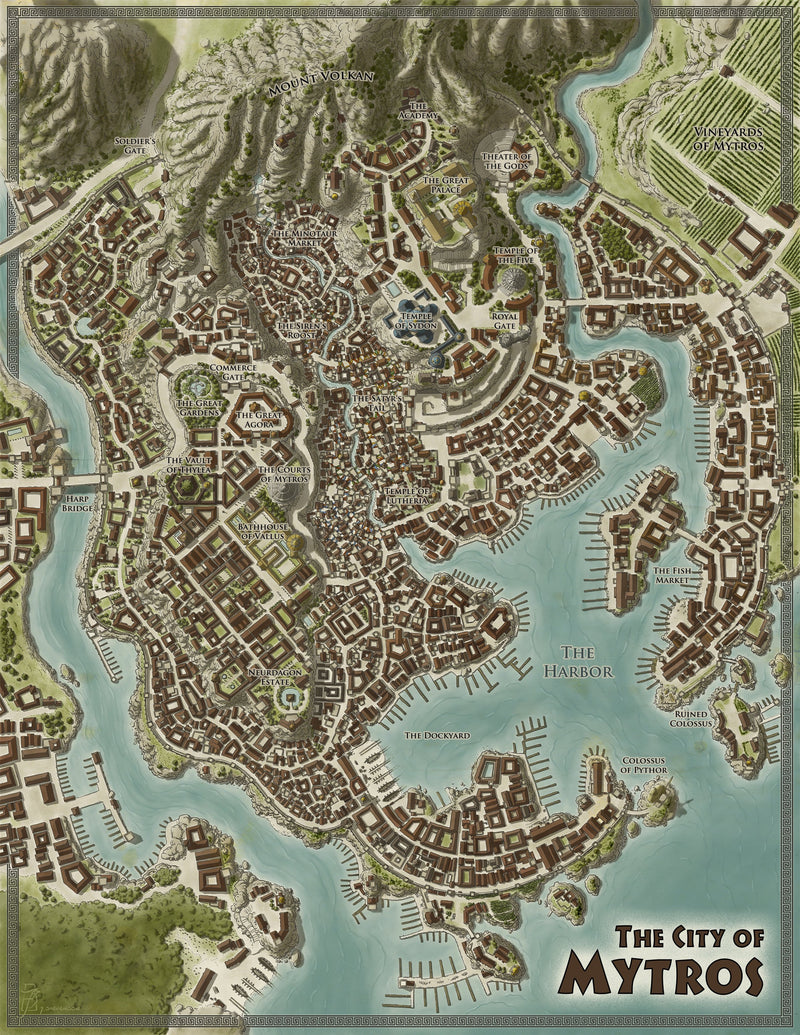 Odyssey of the Dragonlords: 	Odyssey of the Dragonlords: Double sided Map of Thylea & Mytros - Modiphius Entertainment