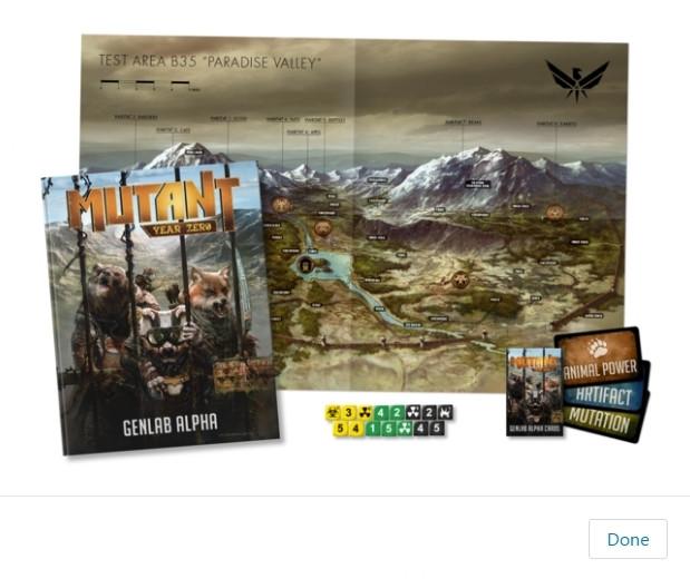 Mutant: Genlab Alpha Bundle: core book, card set, dice & map - Modiphius Entertainment