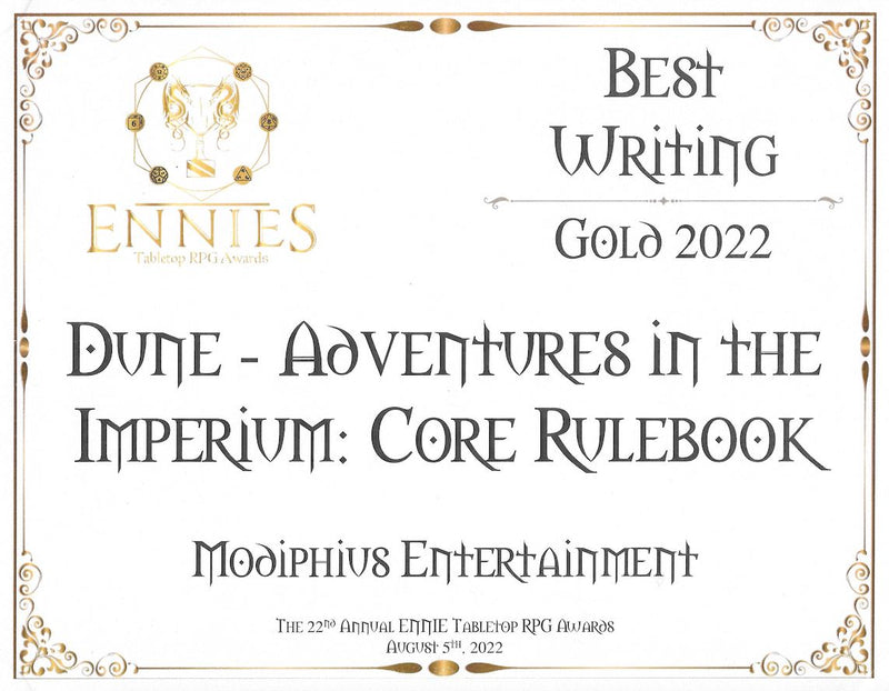 Dune - Adventures in the Imperium – Core Rulebook Standard Edition Dune - Adventures in the Imperium Modiphius Entertainment 