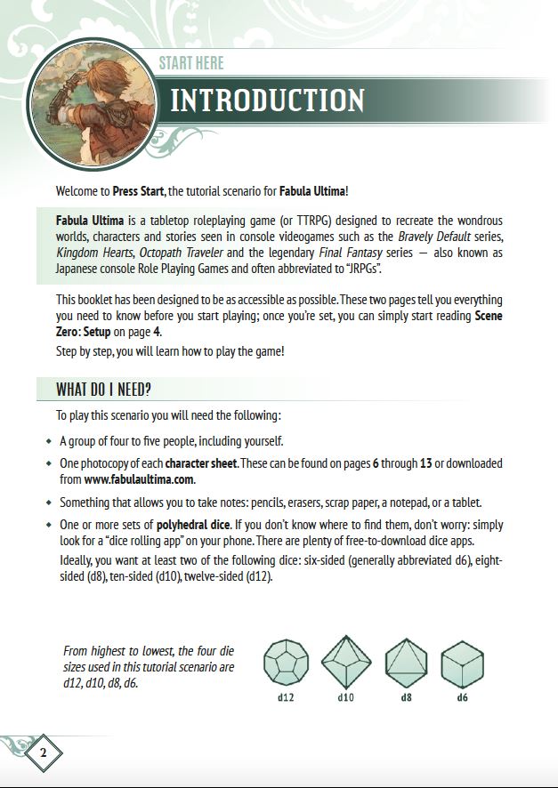 Fabula Ultima Press Start (PDF) Fabula Ultima NEED GAMES 