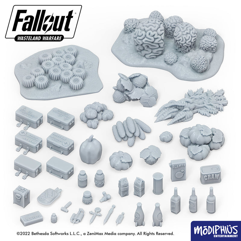 Fallout: Wasteland Warfare - Print at Home - Chems, Meds and Food STL Fallout: Wasteland Warfare Modiphius Entertainment 