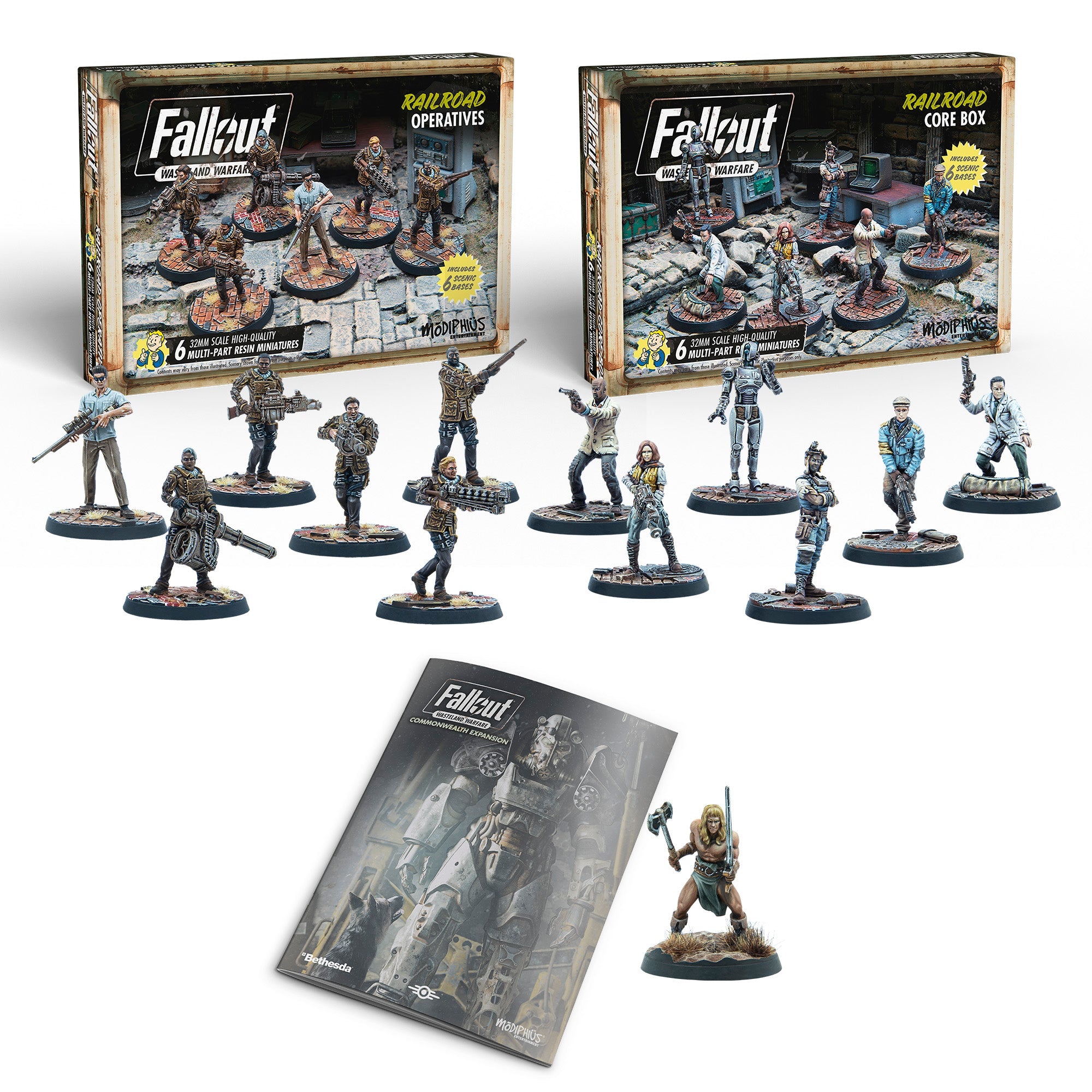 Fallout Wasteland Warfare: Railroad Operatives – Unbemalte Miniaturen Für Tabletop-Fans