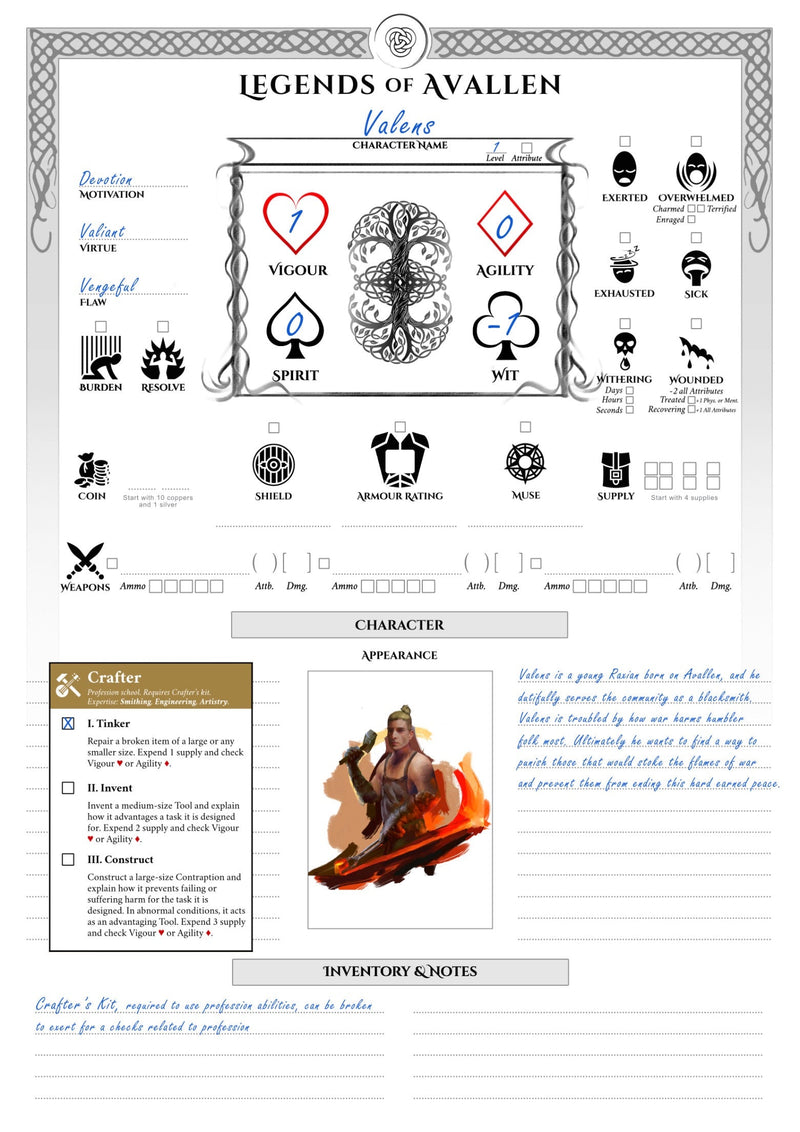 Legends of Avallen - Quickstart Guide (FREE PDF) Legends of Avallen Adder Stone Games 